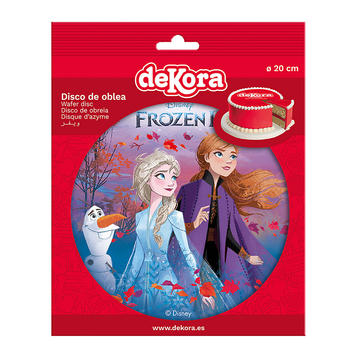 Essbare Tortenaufleger   Frozen II Elsa, Anna, Olaf 20cm