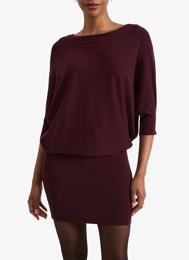 Rochie scurtă Becca, tricotată fin de la Phase Eight, cu mâneci tip liliac.