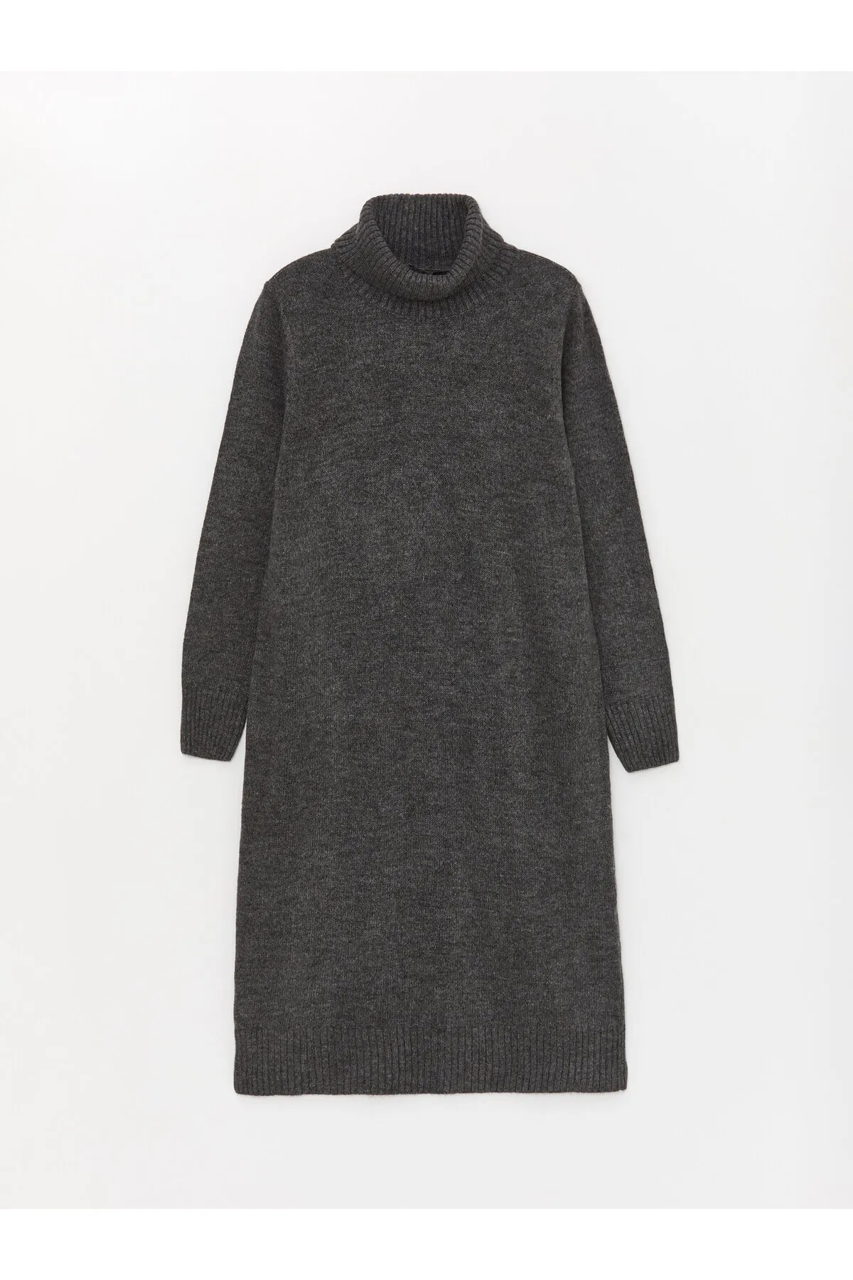 LC Waikiki  Rollkragenpullover, gerades Langarm-Strickkleid für Damen in Übergröße