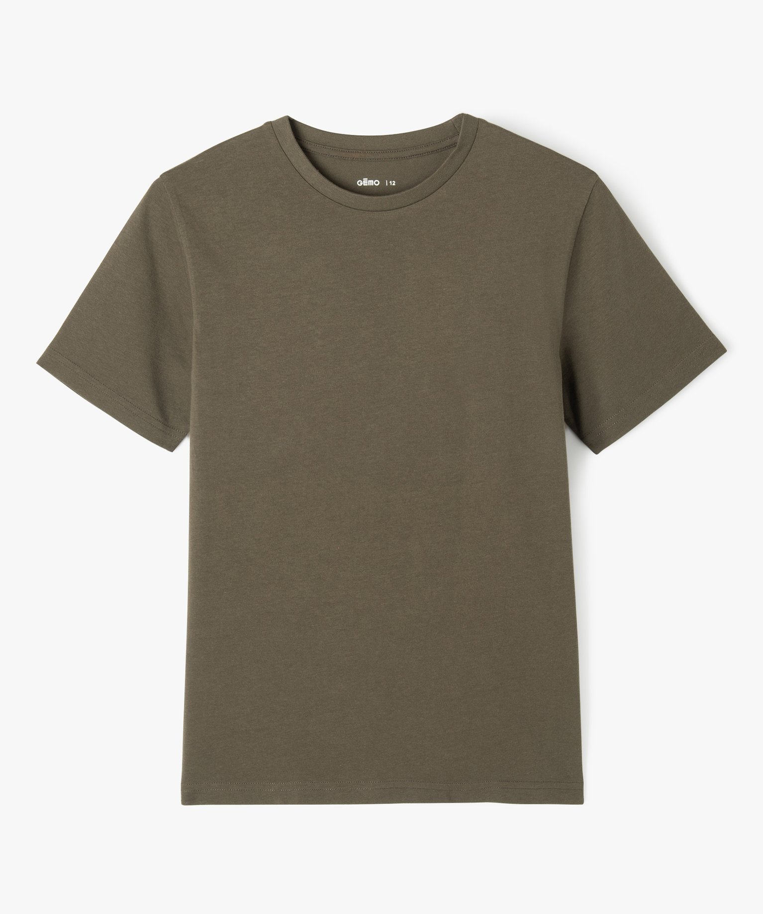 Tee-shirt à manches courtes uni Garçon kaki | GEMO