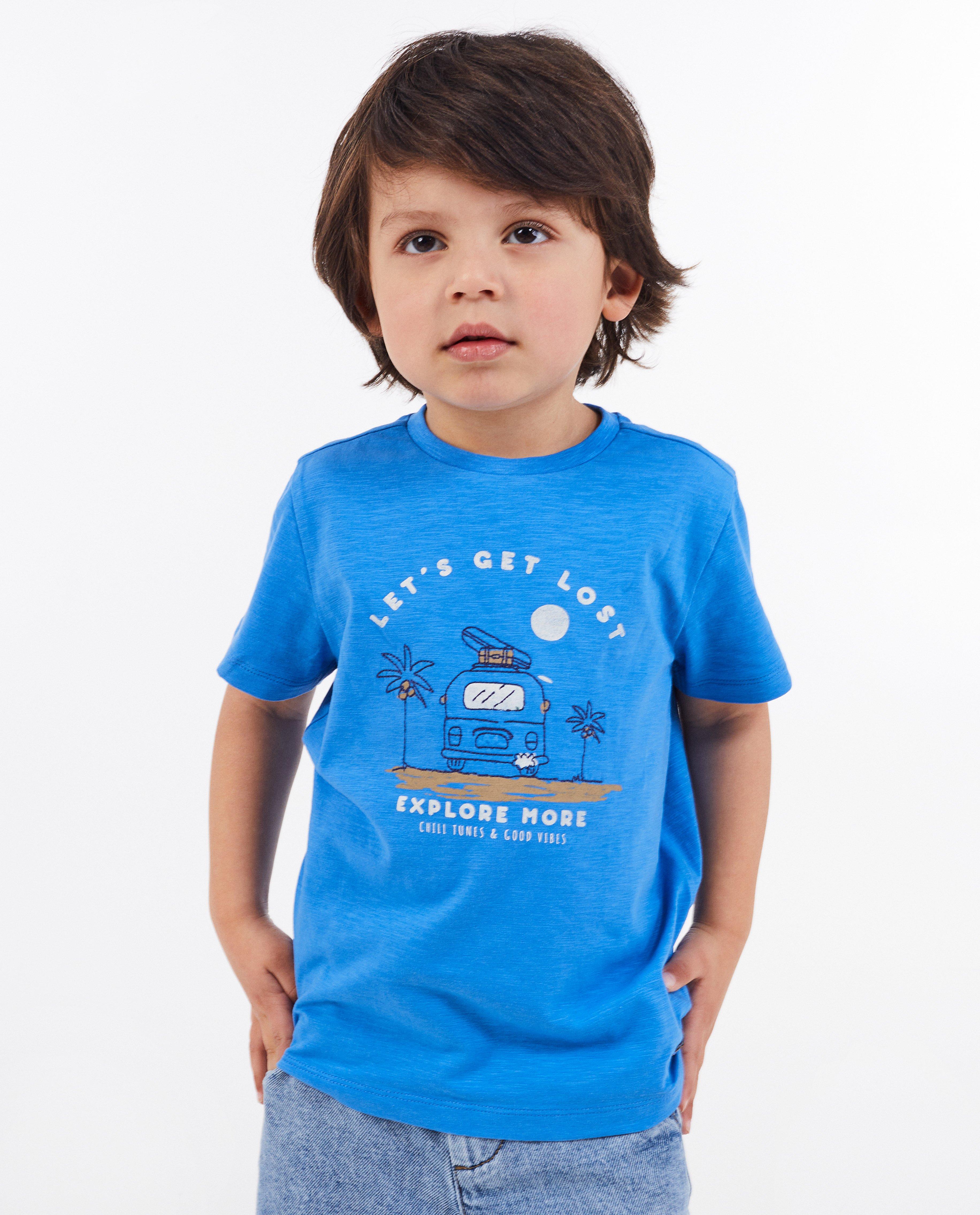 Tricou Kidz Nation cu imprimeu albastru