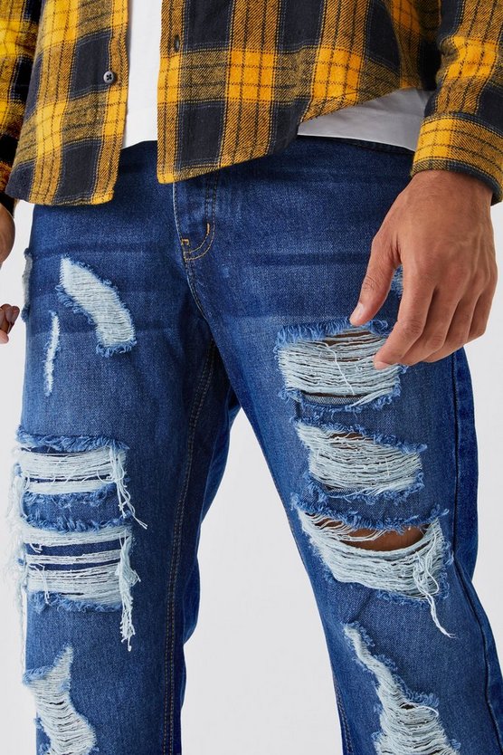 Gerade Jeans mit Rissen