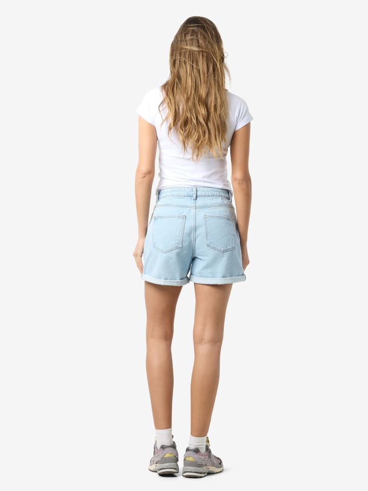 Noisy may Jeansshorts mit ausgefranstem Saum und fünf Taschen in Hellblau günstig kaufen S