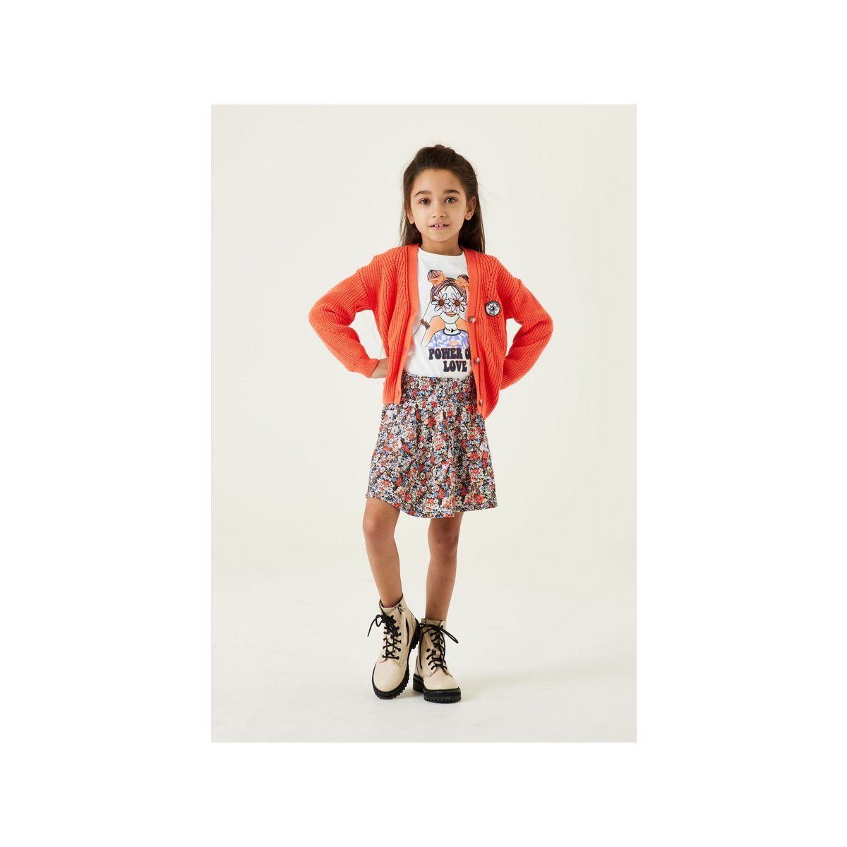 Garcia Strickjacke orange passform textil (1-tlg)