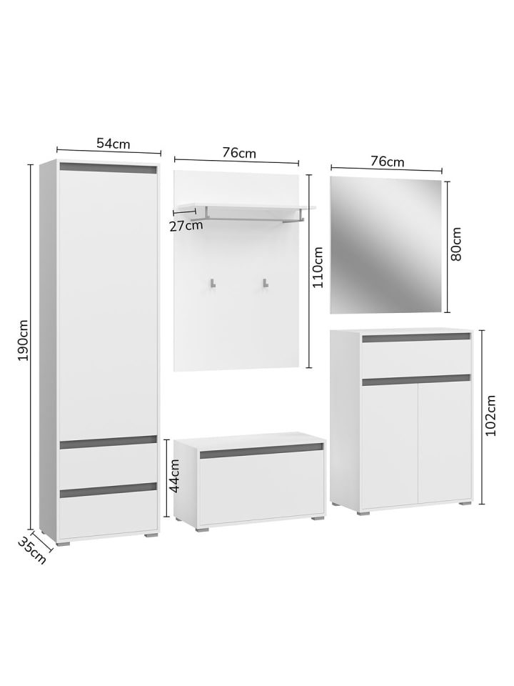 ebuy24 Weiß 237 x 35 cm günstig kaufen onesize
