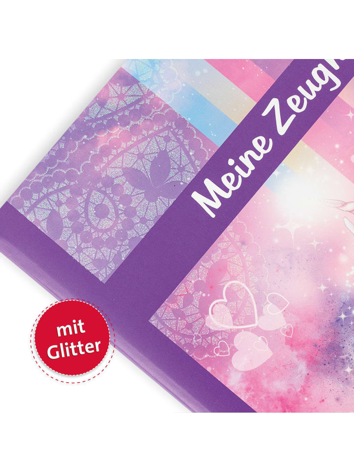 ROTH Zeugnismappe Einhornportrait mit Glitzereffekt in Rosa günstig kaufen onesize