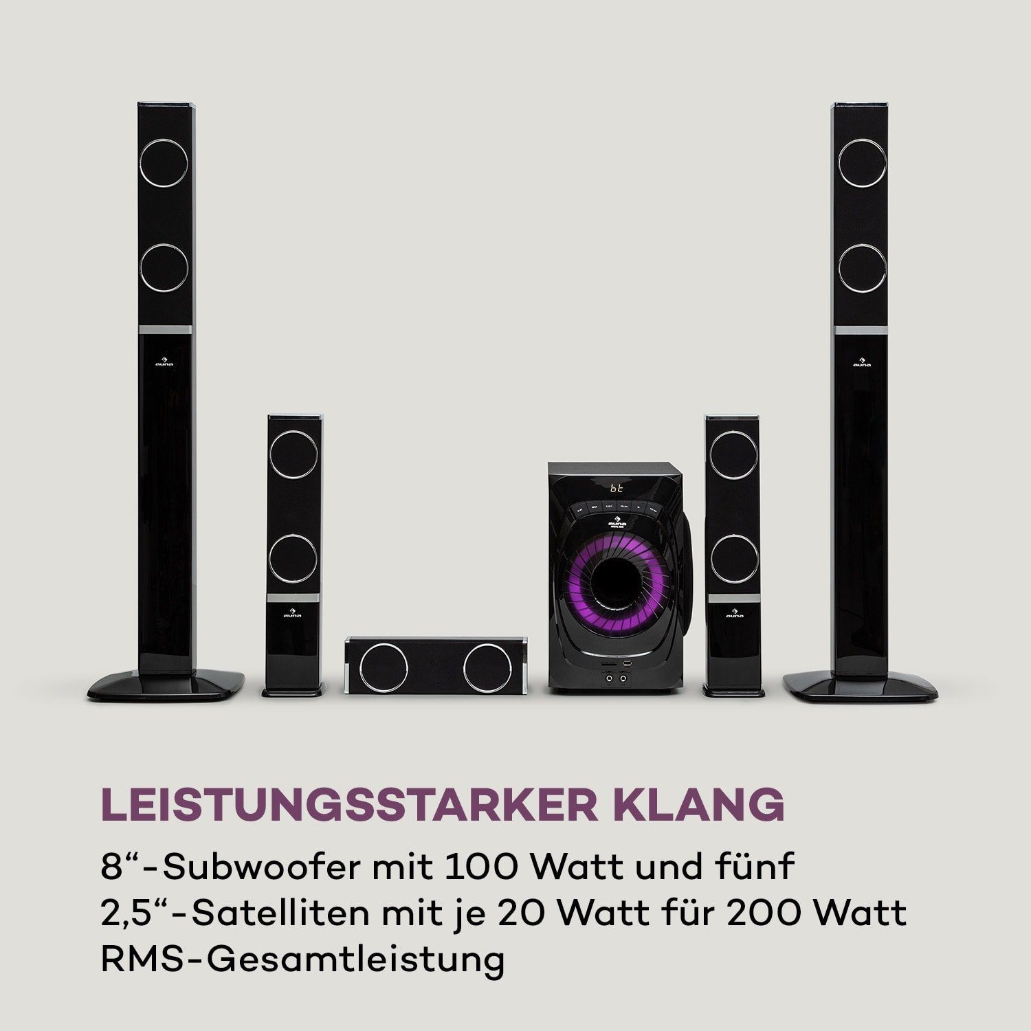 Auna Areal 825 5.1 Lautsprecher System (Bluetooth, 100 W)