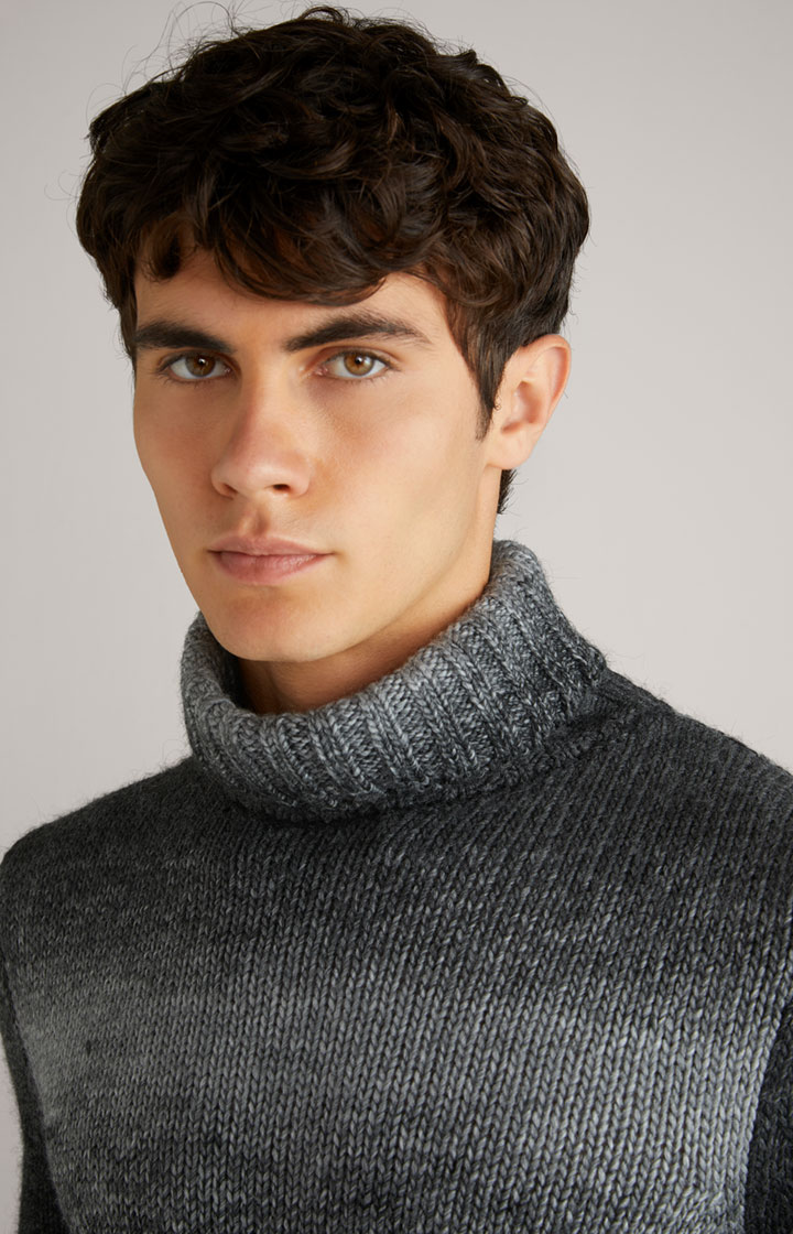 Rollkragenpullover Bores in Schwarz meliert