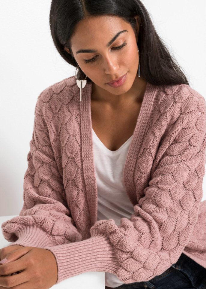 Ajour-Strickjacke