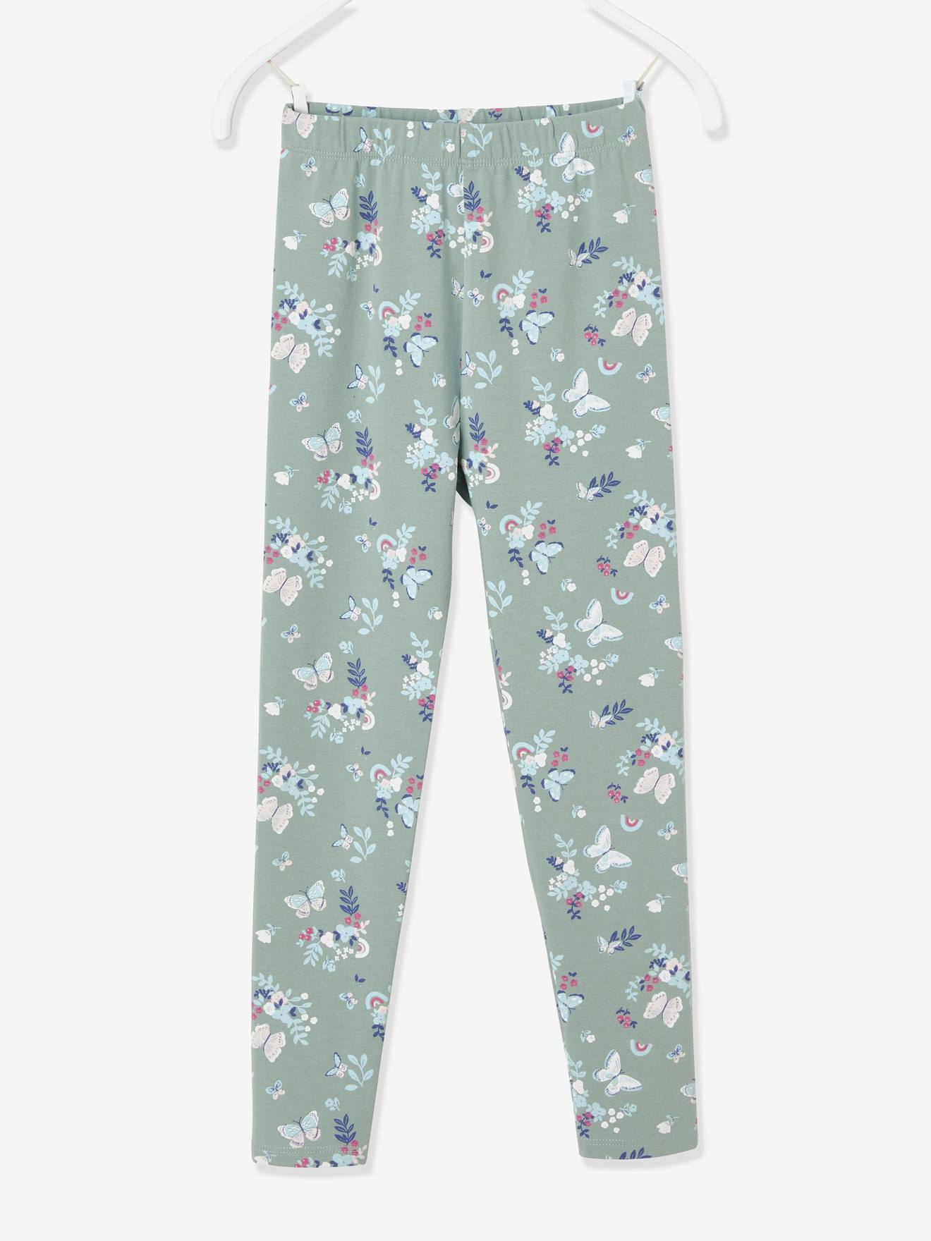 Legging fille imprimé vert de gris