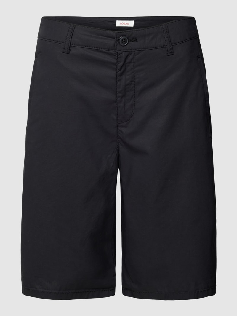 Chinoshorts mit seitlichen Eingrifftaschen in schwarz