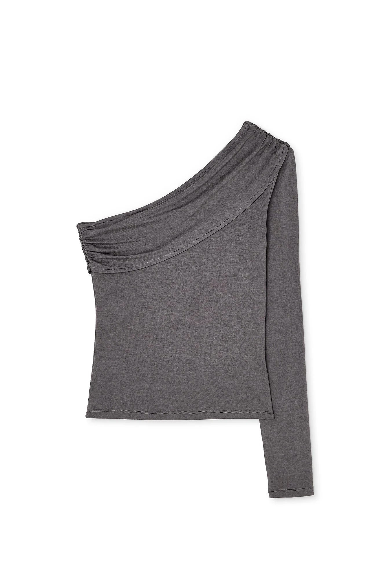 Soft Line One Sleeve Draped Top