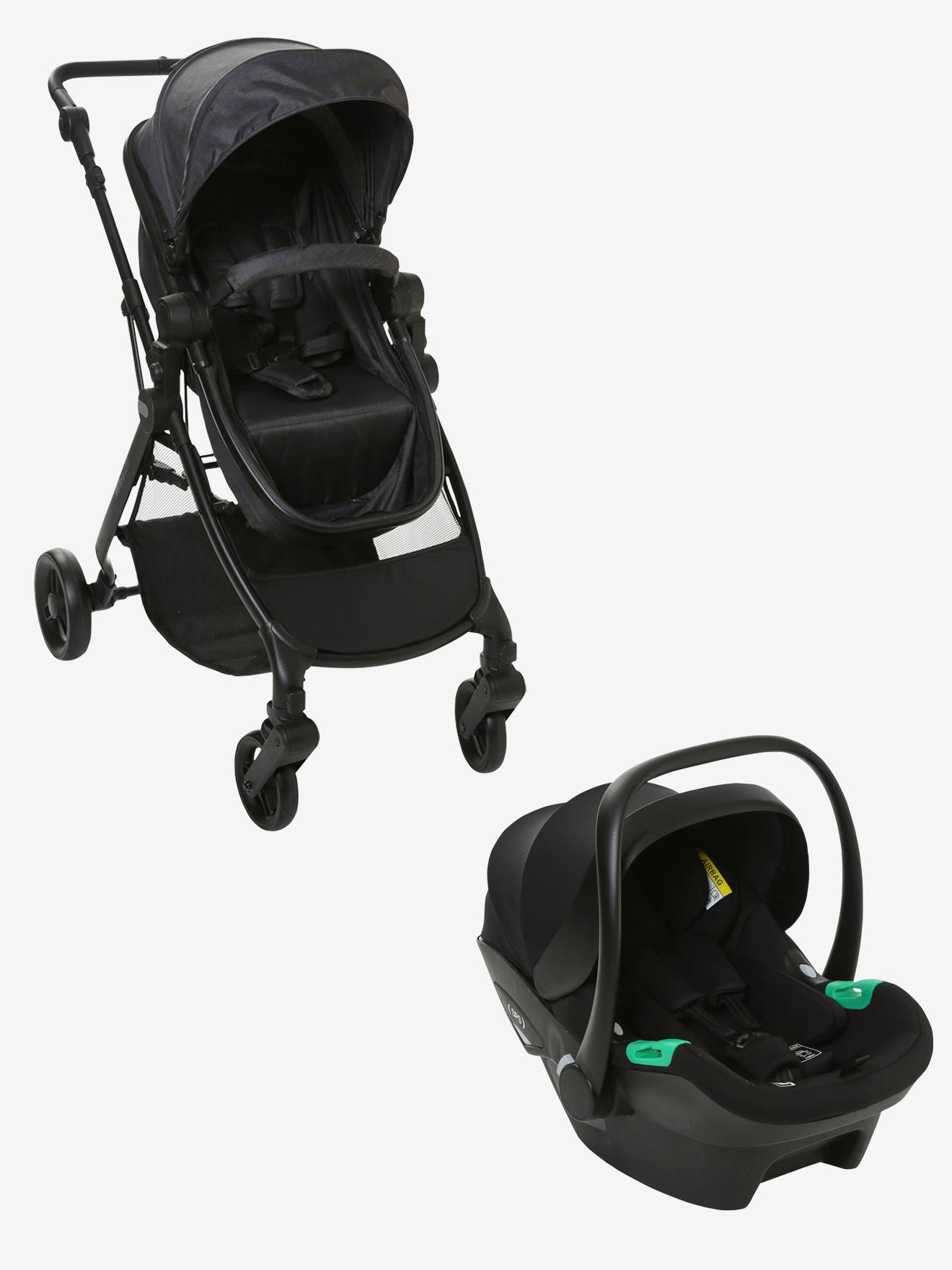Poussette Trio transformable Libra VERTBAUDET gris irisé