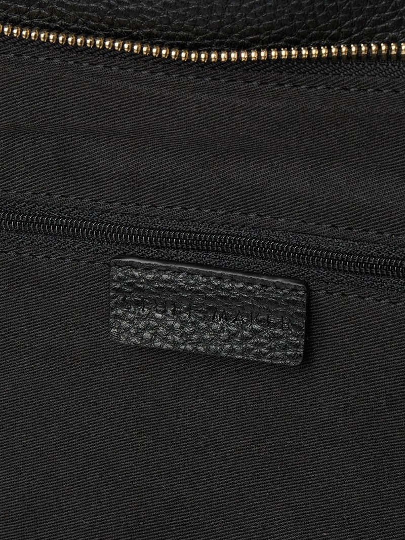 Shopper aus Leder in schwarz