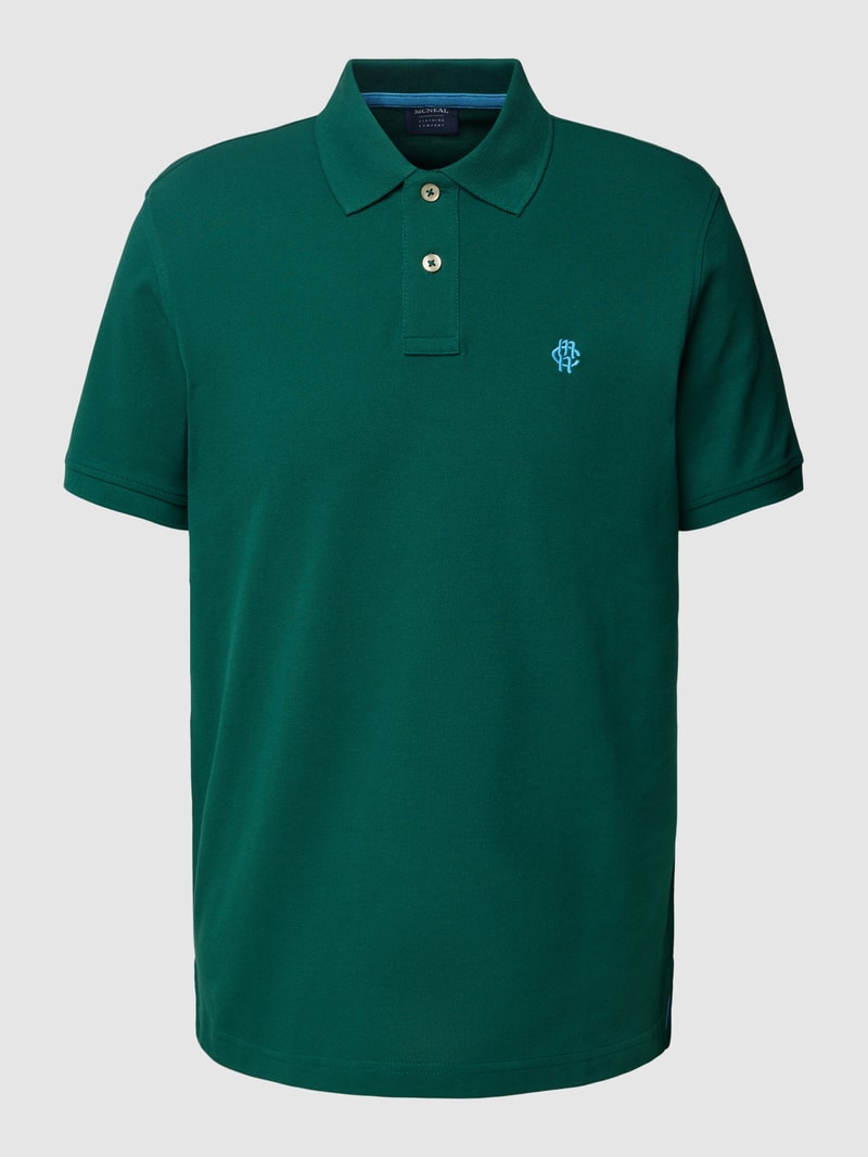 Poloshirt mit Label-Stitching in dunkelgrün