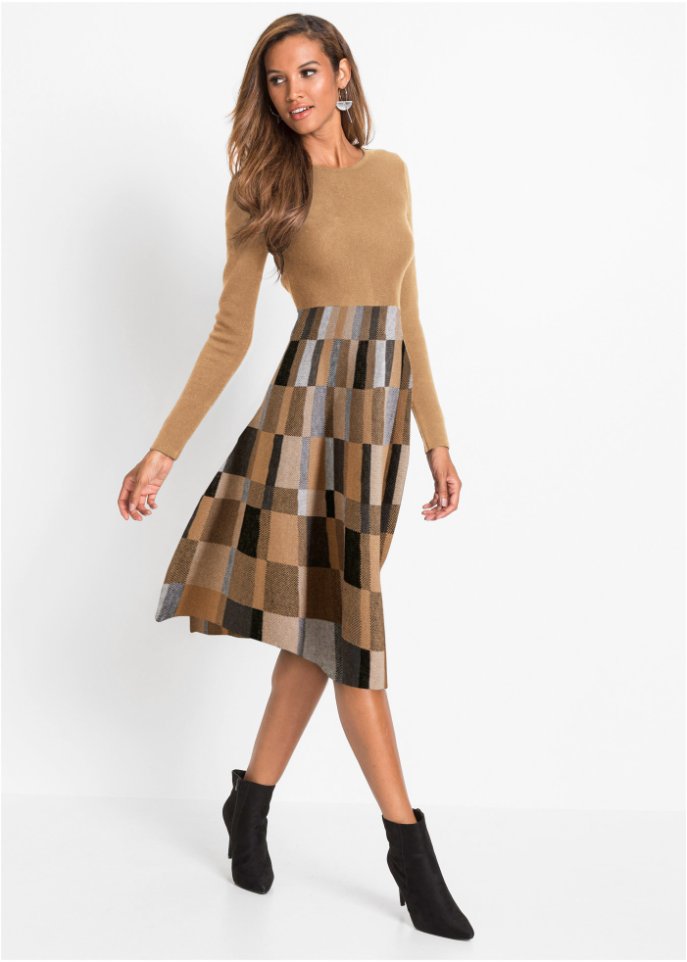 Strickkleid kariert