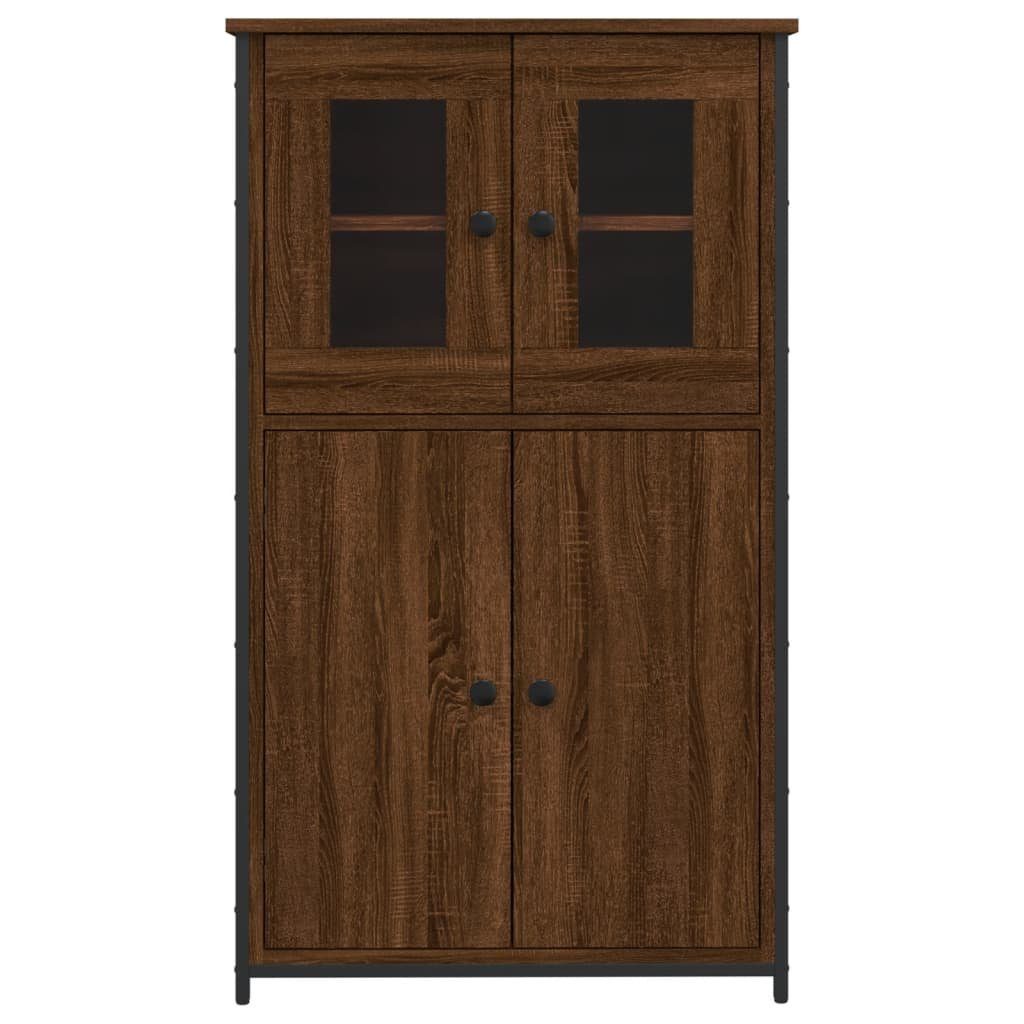 vidaXL Anrichte Highboard Braun Eichen-Optik 62x32x106,5 cm Holzwerkstoff Glas Vitrine
