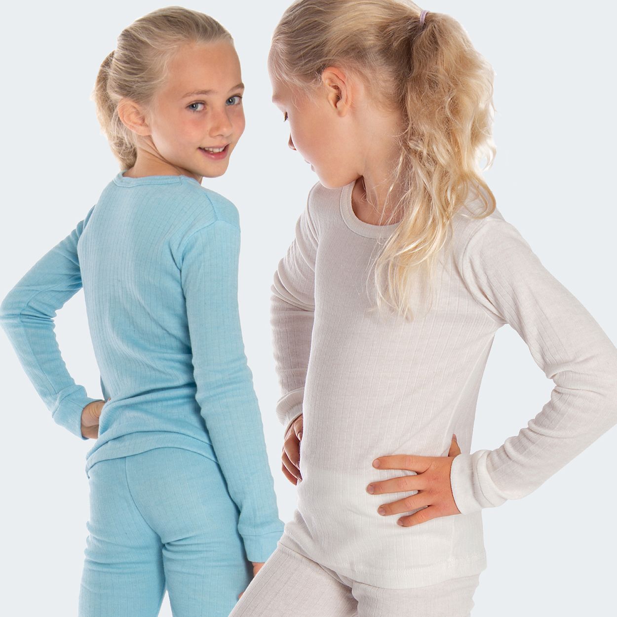 Black Snake Cuddle Creme/Blau 2-Pack Kinder Thermoshirt