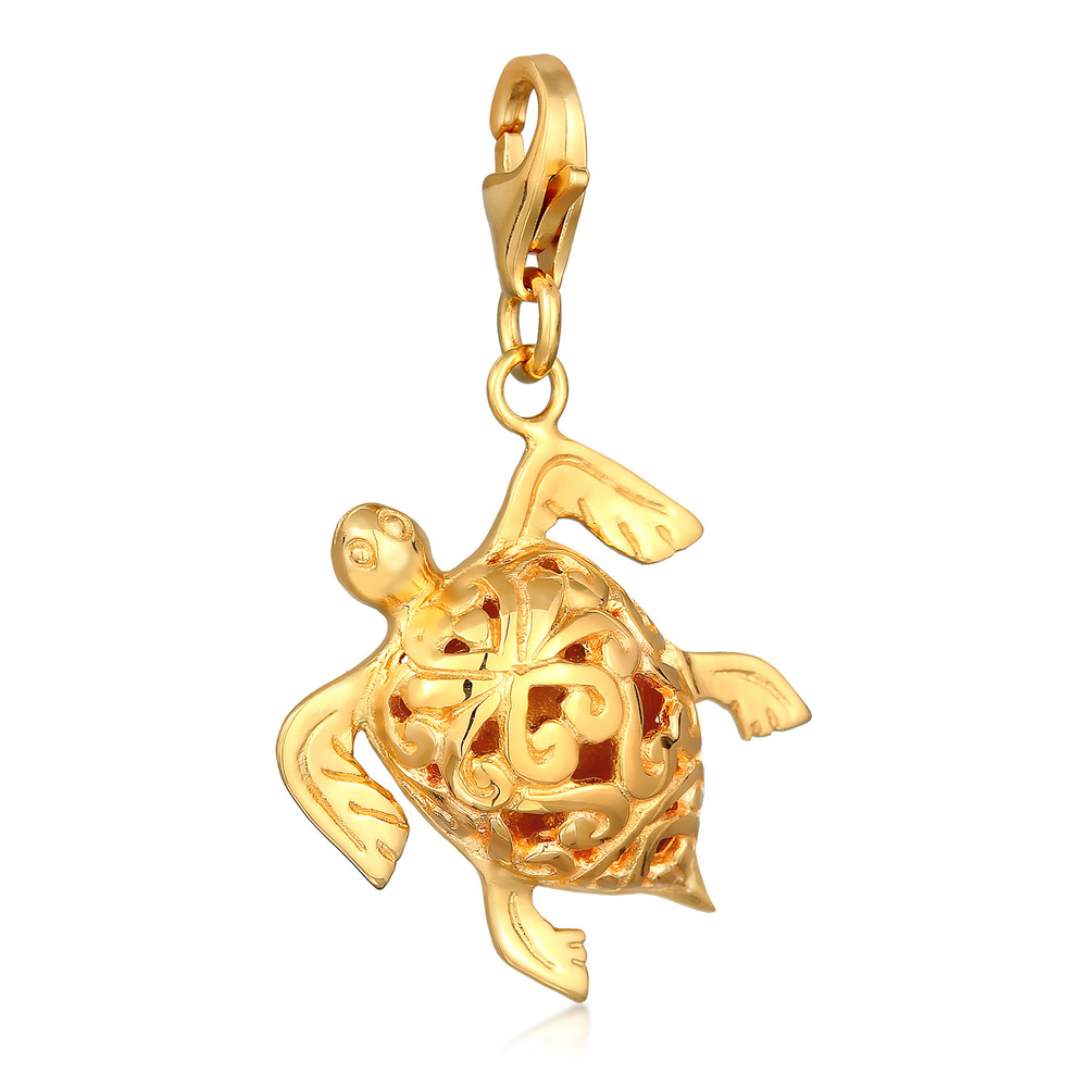 Nenalina Nenalina Amulette Femmes pendentif mer plage tortue en argent sterling 925 Pendentif