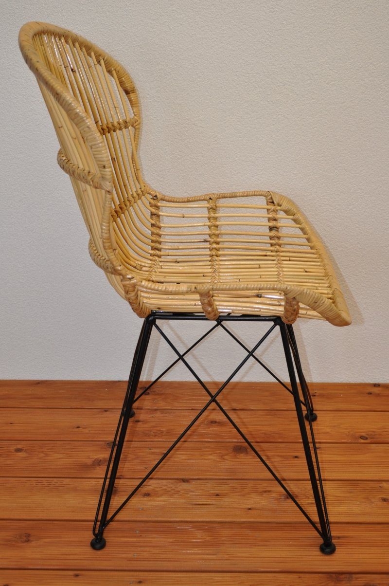 Rattani Rattanstuhl Rattanstuhl, Rattansessel Lagoa honigfarben, Rattan + Metall