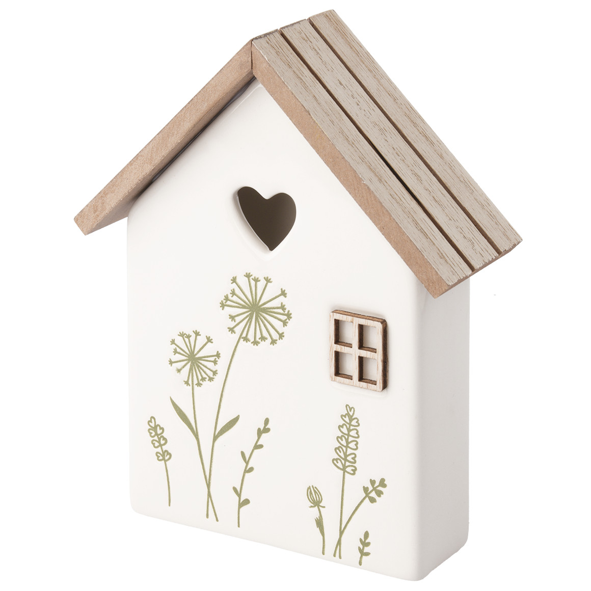 Kleiner Deko-Aufsteller Haus mit Blumen