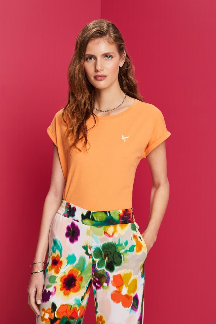 T-Shirt mit Mini-Print, 100 % Baumwolle