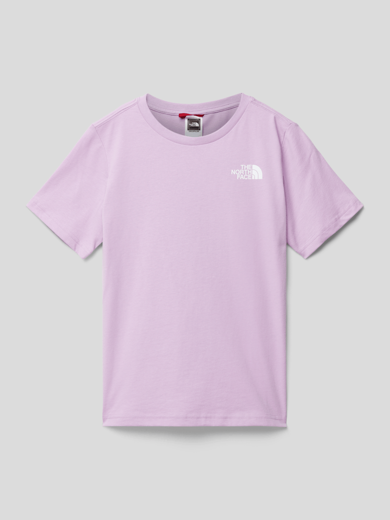 T-Shirt mit Label-Print in flieder