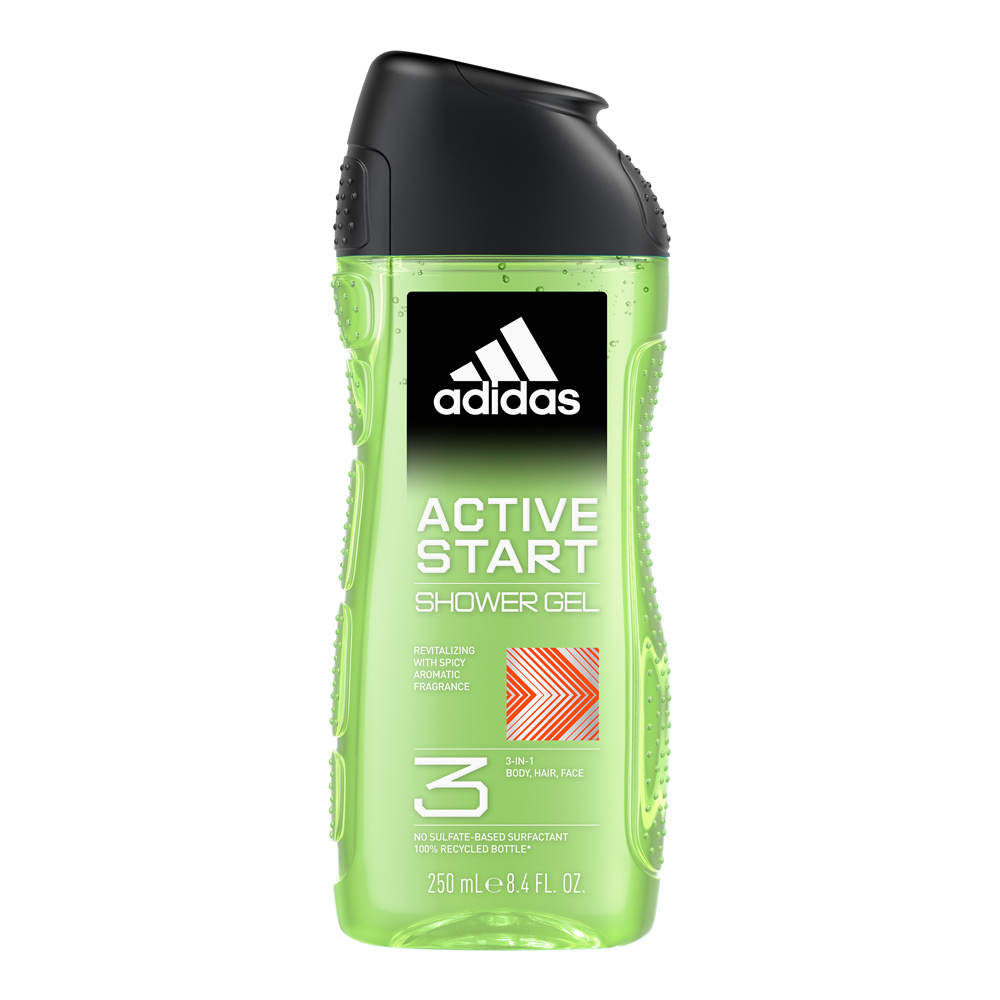 adidas Active Start - Parfum aromatique épicé,Vegan et testé dermatologiquement. Gel douche - 250 ML