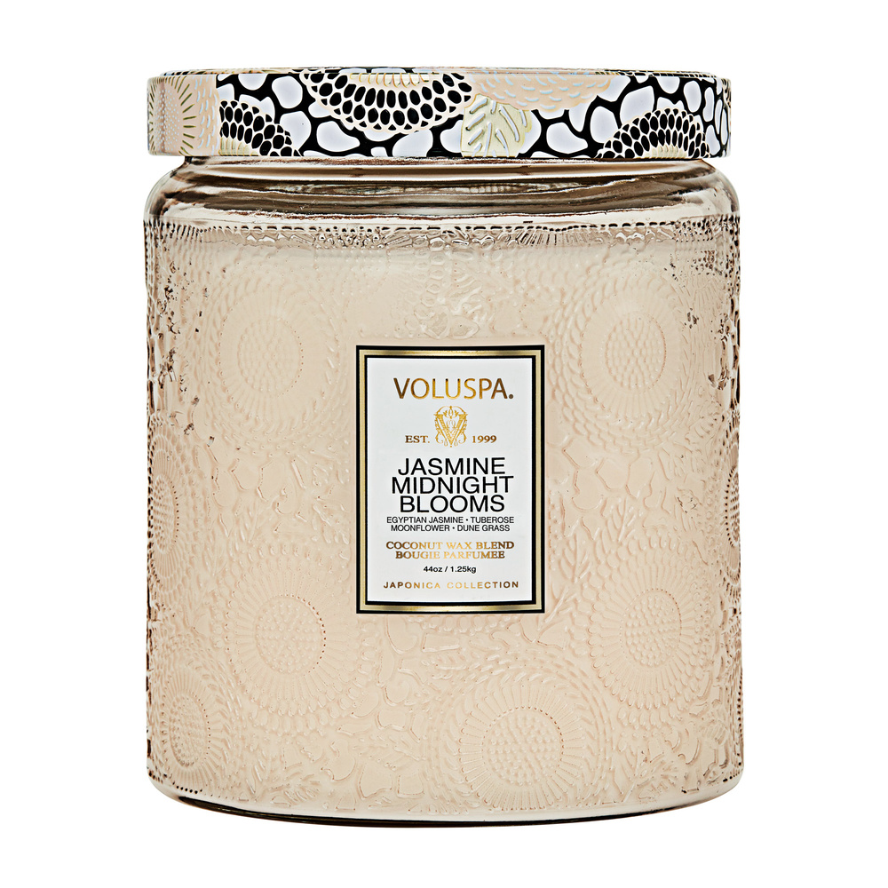 voluspa Jasmine Midnight Blooms 44oz Luxe Jar Bougie