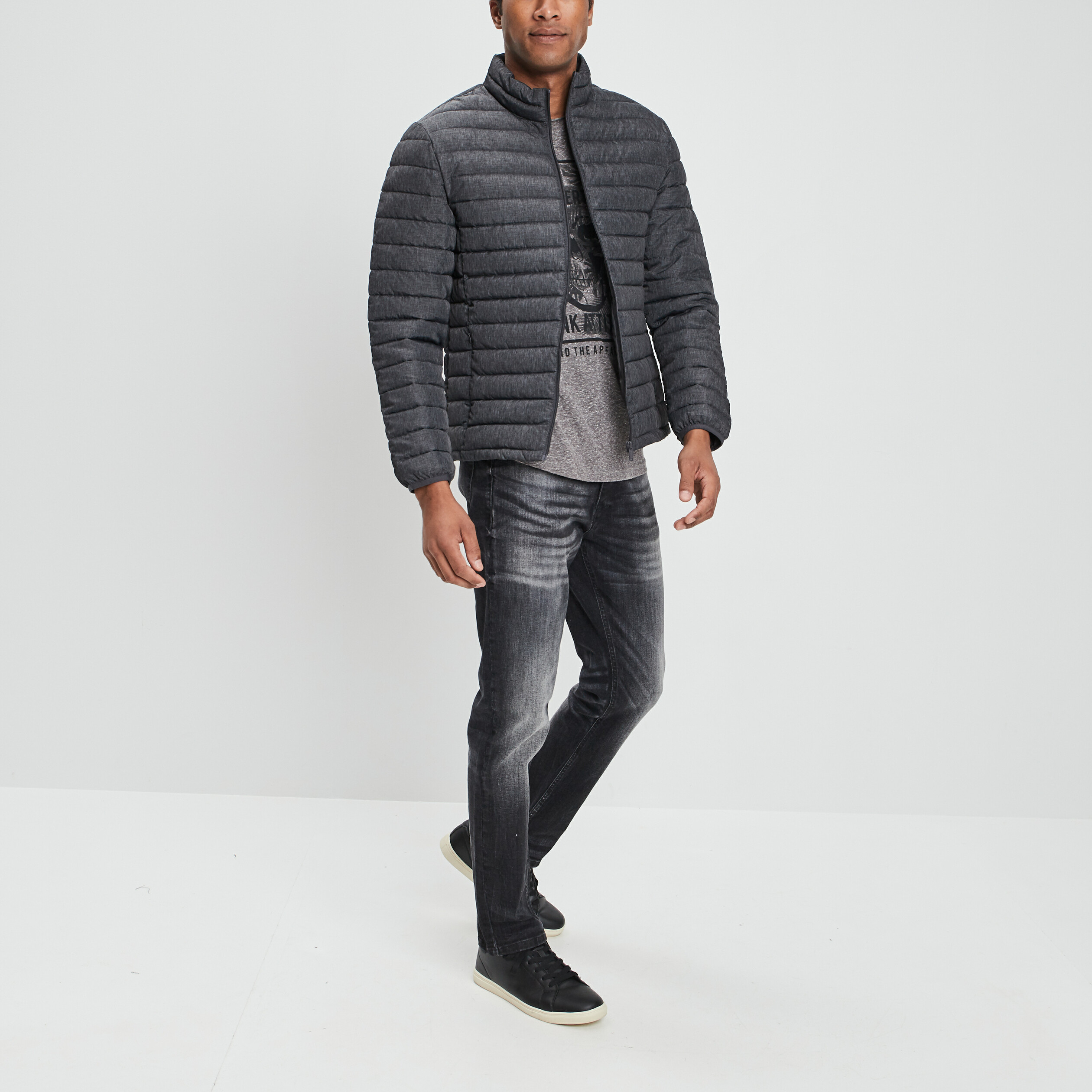 Doudoune droite Creeks gris homme | La Halle