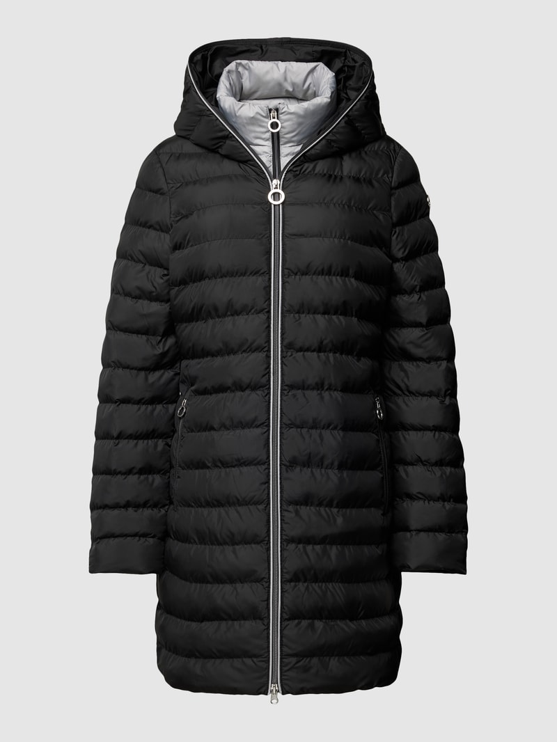 Steppjacke mit Kapuze in schwarz