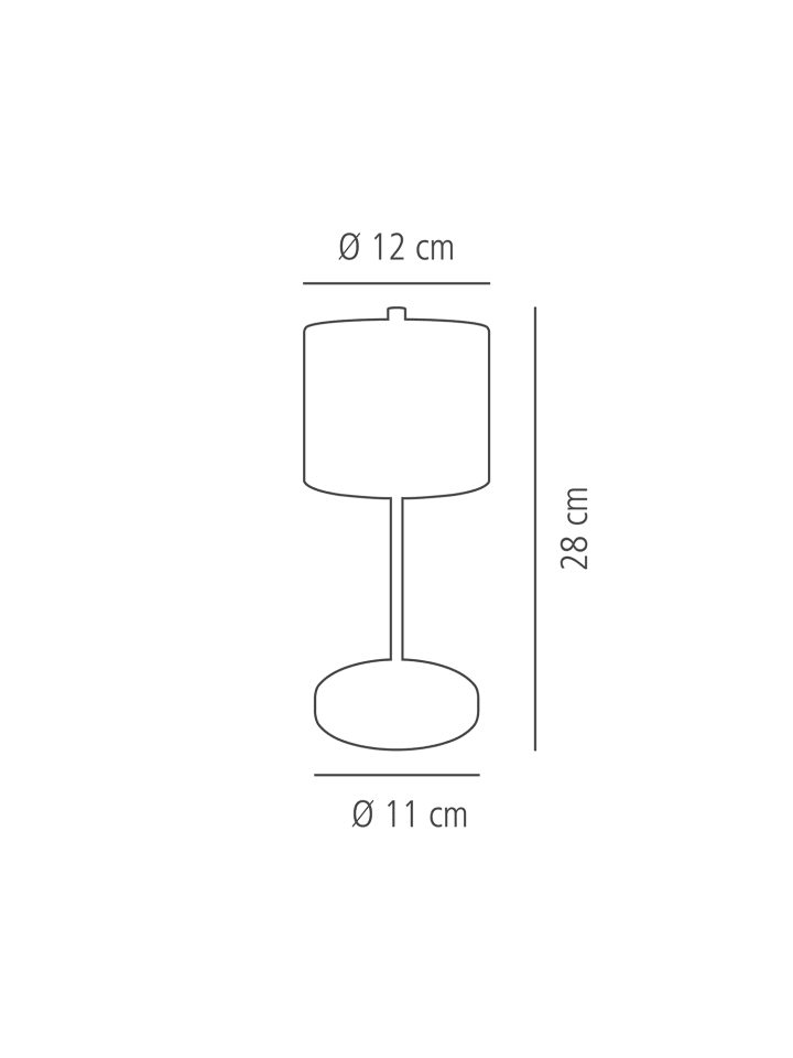 APS Tischleuchte in schwarz, Ø 12 cm, H: 28 cm, Glas/Metall günstig kaufen onesize
