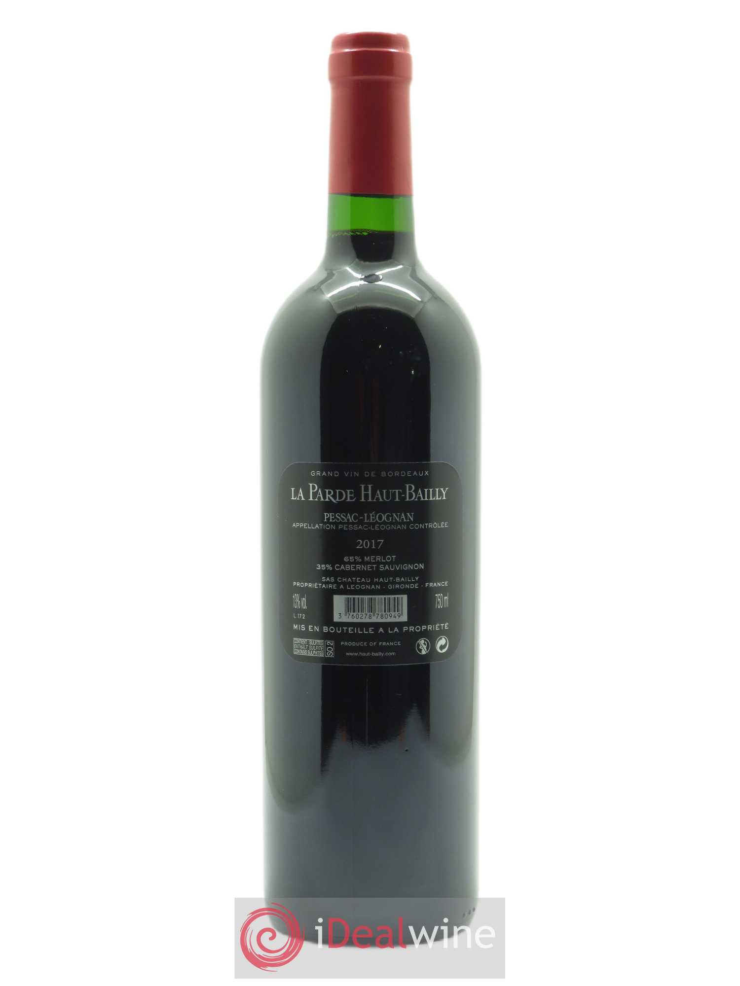 Haut Bailly II (Anciennement La Parde de Haut-Bailly) Second vin  2017 - Lot de 1 Bouteille