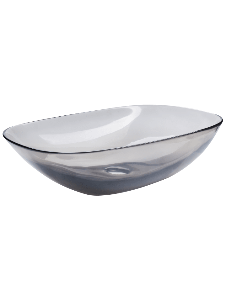 Beliani Waschbecken MOENGO in Transparent/Schwarz - (W) 54 x (H) 15 x (L) 36 cm günstig kaufen onesize