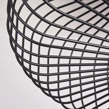 hofstein Deckenleuchte Pieris runde Deckenlampe aus Metall in Schwarz, ohne Leuchtmittel, E27, Retro-Leuchte mit Lichteffekt durch Gitter-Optik