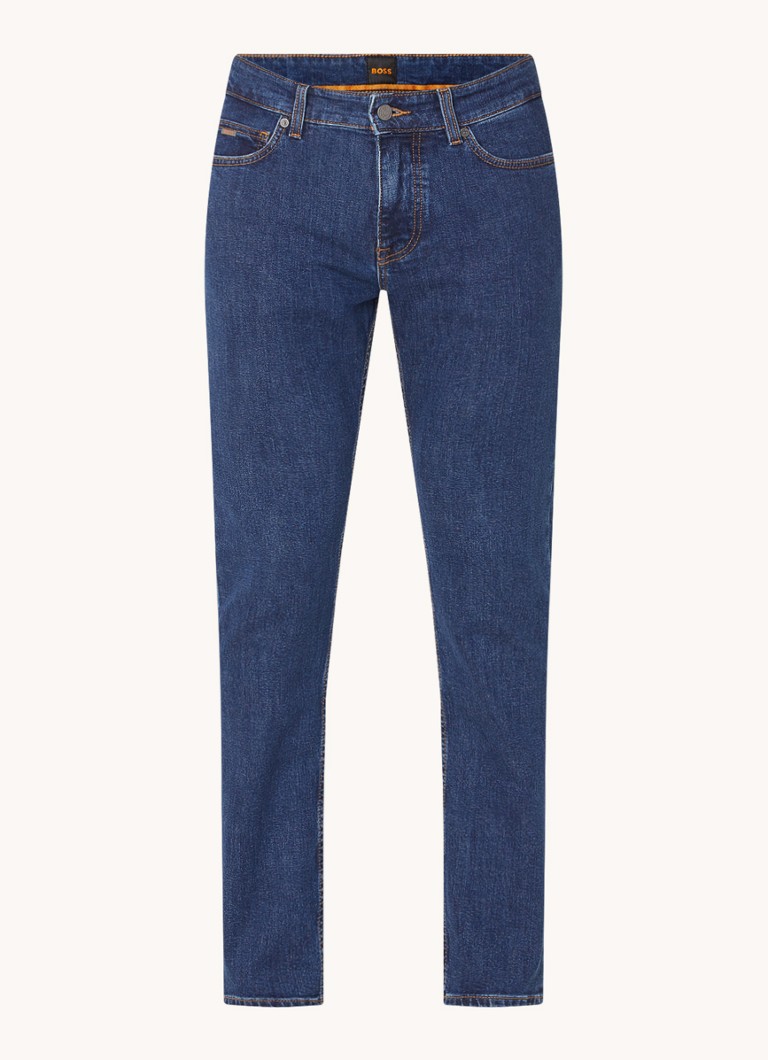 Blugi Hugo Boss Delaware Slim-Fit, Decolorare Închisă