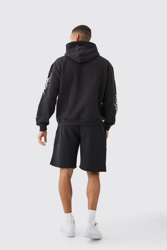 Kurzer Oversize Trainingsanzug mit Graffiti-Print