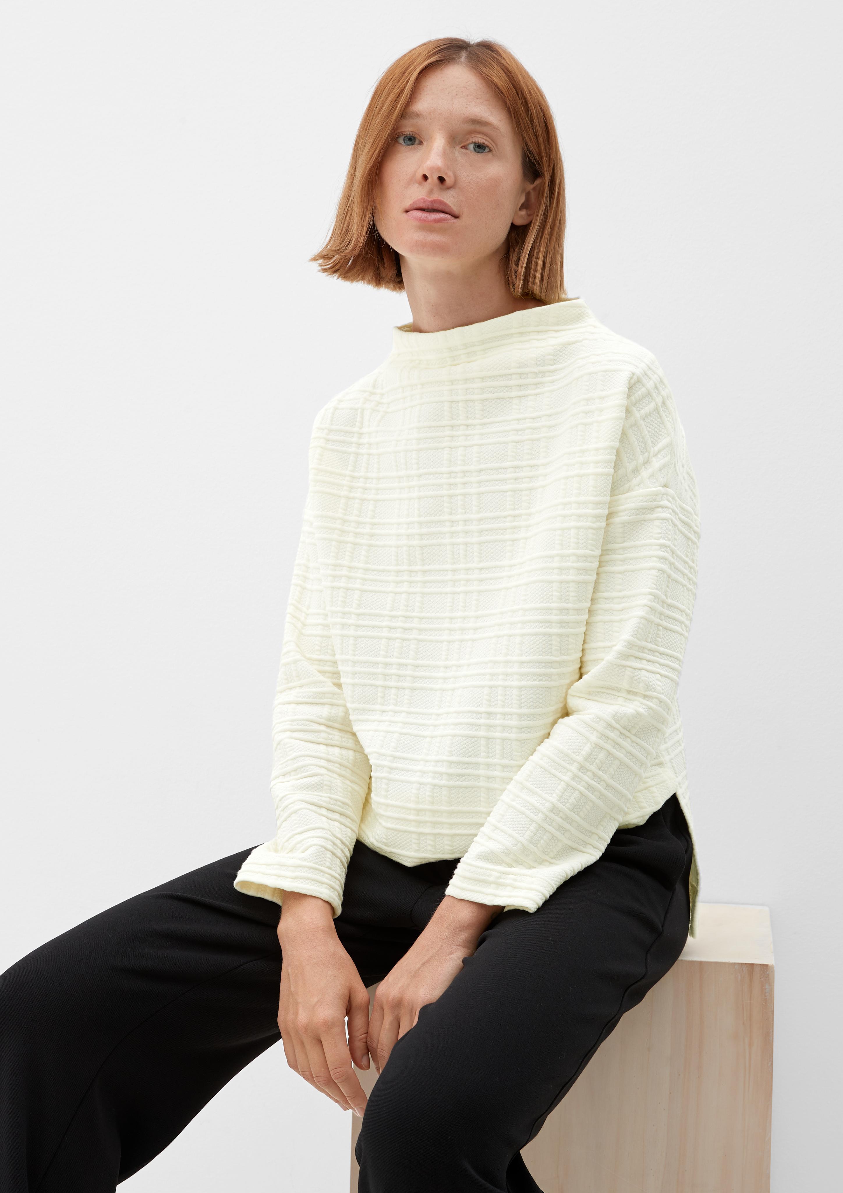 Sweatshirt aus kariertem Jacquard  2121844-0200