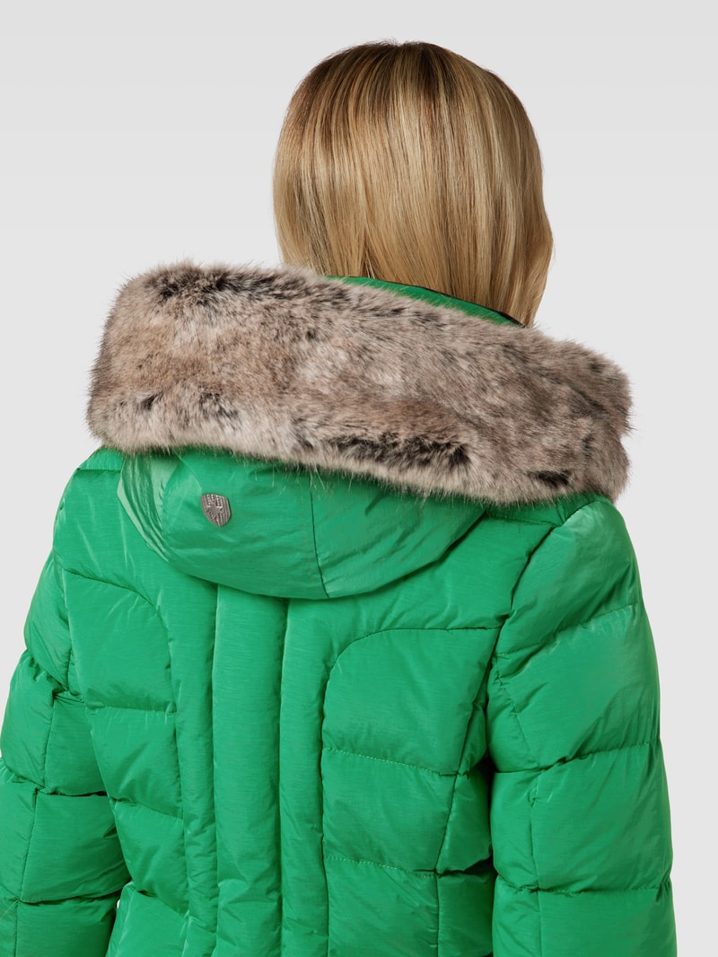 Funktionsjacke mit Kunstfell Modell 'ASTORIA' in apfelgrün meliert