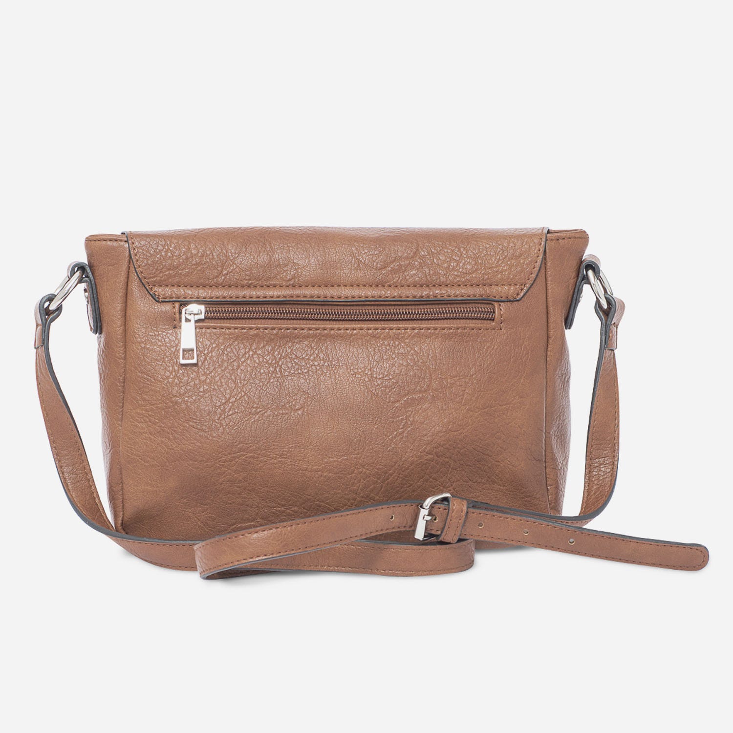 Sac bandoulière cognac à double boucle