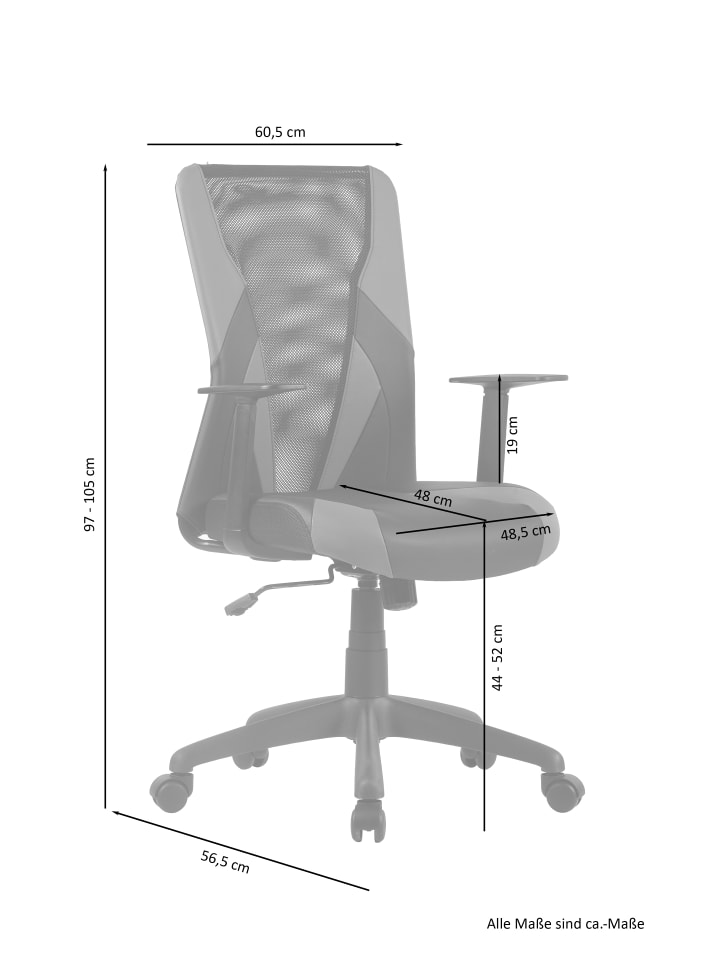 byLiving Bürostuhl FLASH in Schwarz / Weiß günstig kaufen onesize