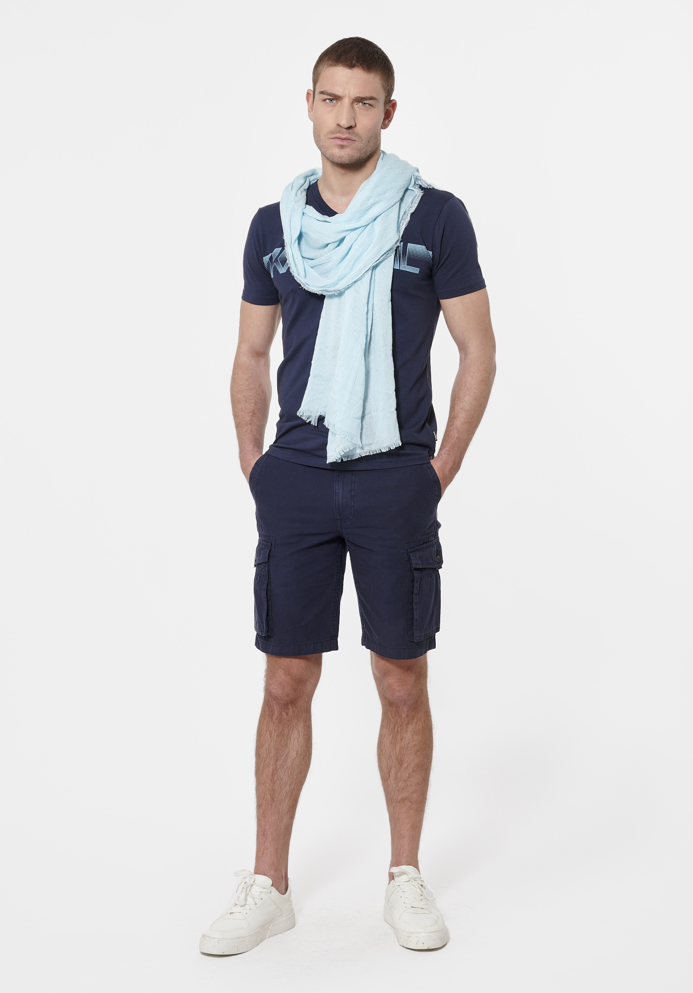NYSSA  Chèche bleu clair Homme
