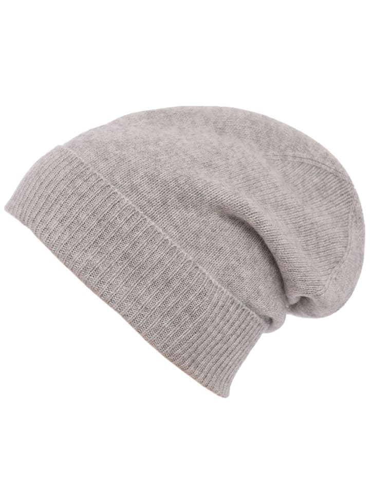 Zwillingsherz Kaschmir-Beanie in Hellgrau günstig kaufen onesize