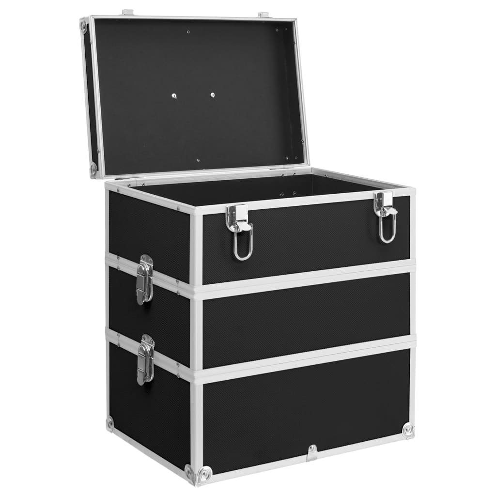 vidaXL Kosmetikkoffer Kosmetikkoffer 37x24x40 cm Schwarz Aluminium