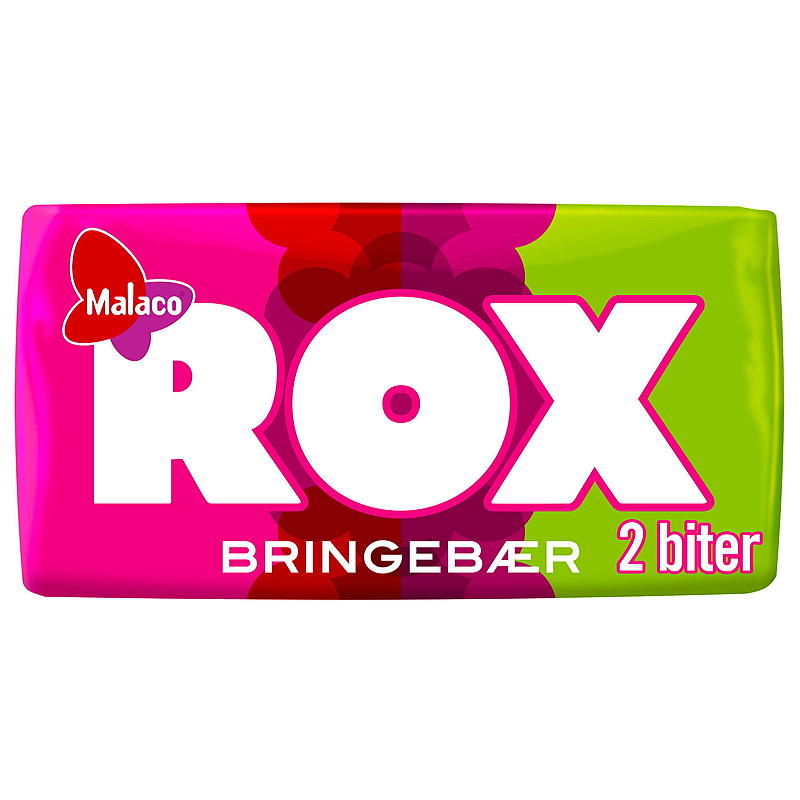 Malaco Rox bringebær 2 biter 14,5 g