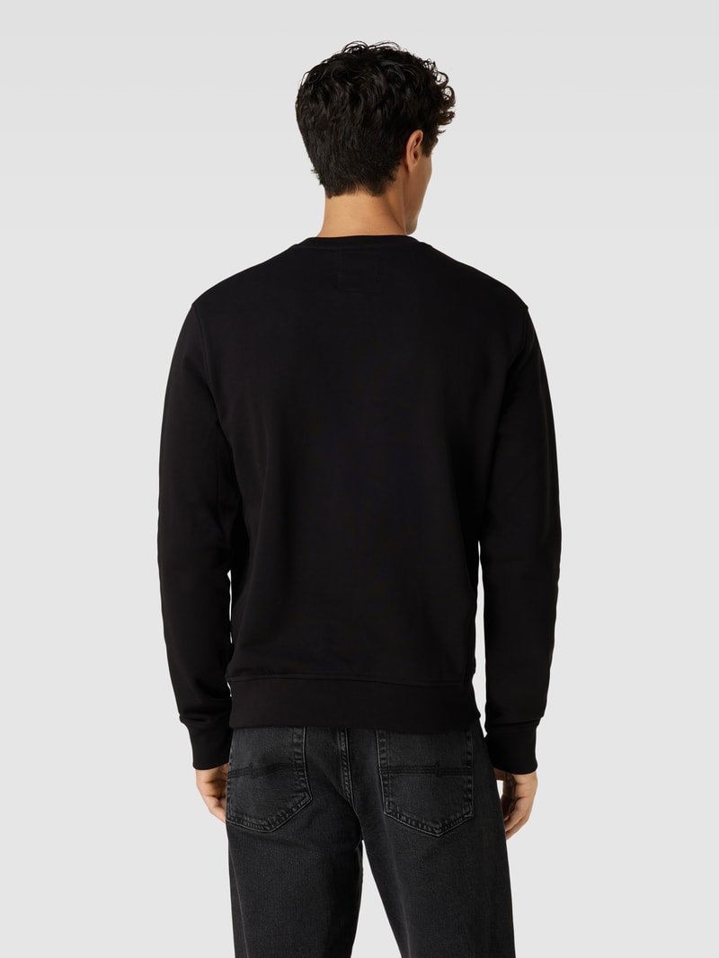 Sweatshirt mit Label-Statement-Stitching in schwarz