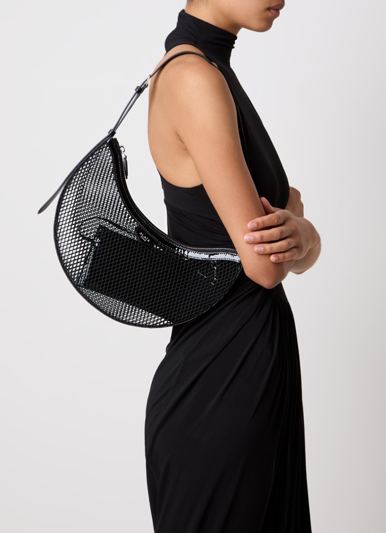 Alaïa Demi Lune shoulder bag with calfskin details and removable pouch