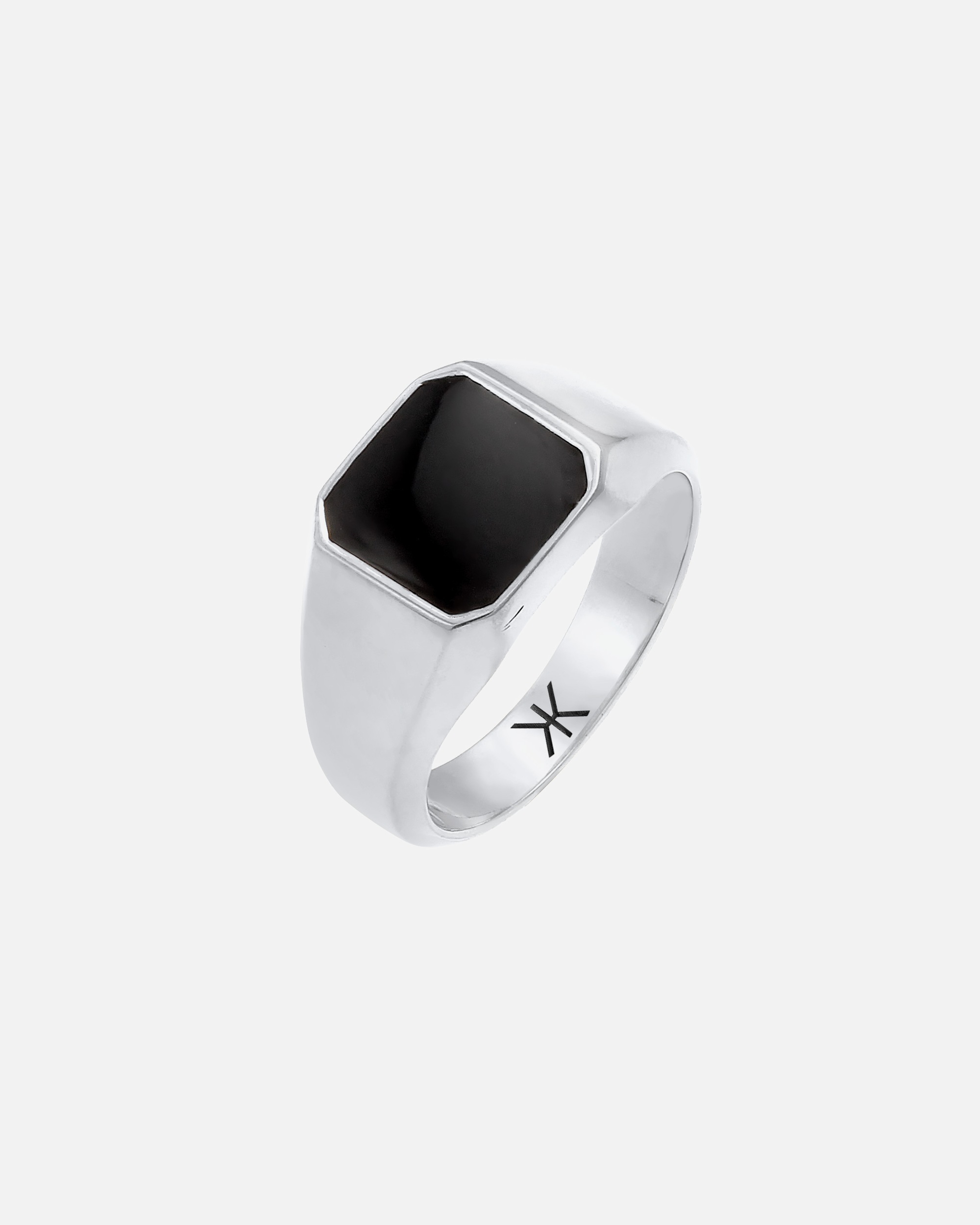 Anello da uomo KUZZOI in argento sterling 925, con smalto nero di tendenza.