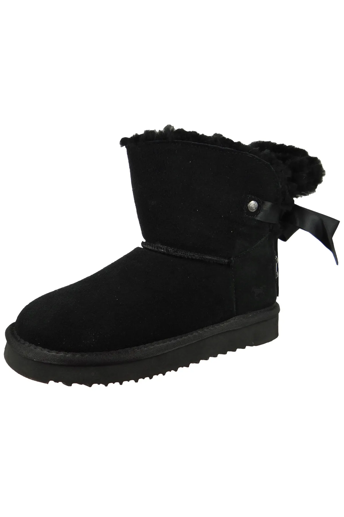 Mustang  Damen Sportliche Stiefelette Winterschuhe 1343606 Schwarz 9 schwarz Leder