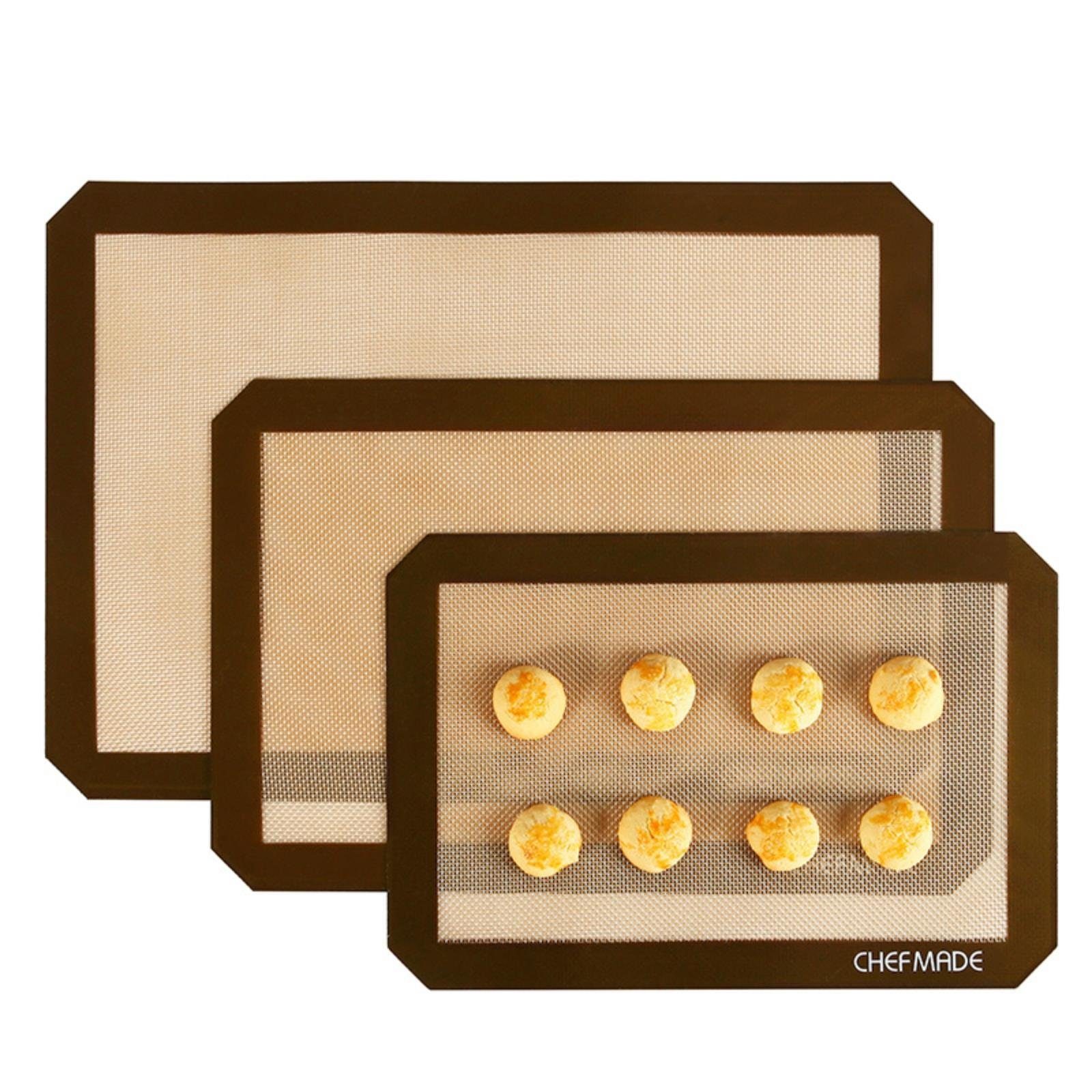 Chefmade Backmatte Ausrollmatte für Teig antihaft 42 cm, lebensmittelechtes Silikon (CHEFMADE, 42cm rechteckige Backmatte, 420x295mm, Silikon-Backmatte, Backmatte, Backunterlage, antihaft, Backzubehör, Dauerbackfolie, Grillmatte, 1-tlg., Premium), Ba